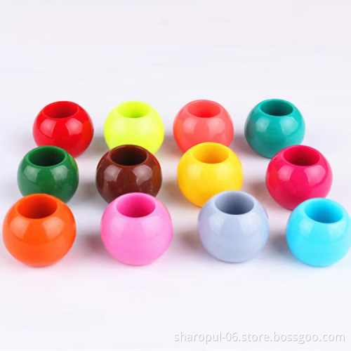 clear round hair beads for dread locs hair accessory